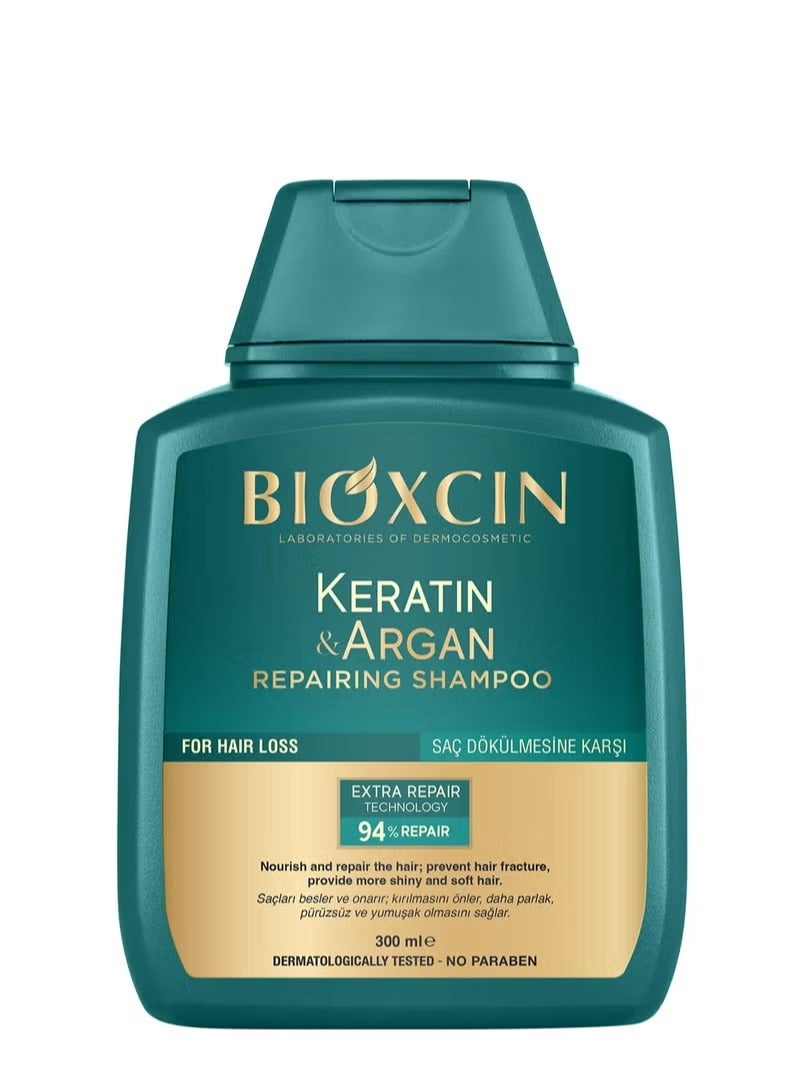 BIOXCIN KERATIN & ARGAN REPAIRING SHAMPOO 300ML - Image 1