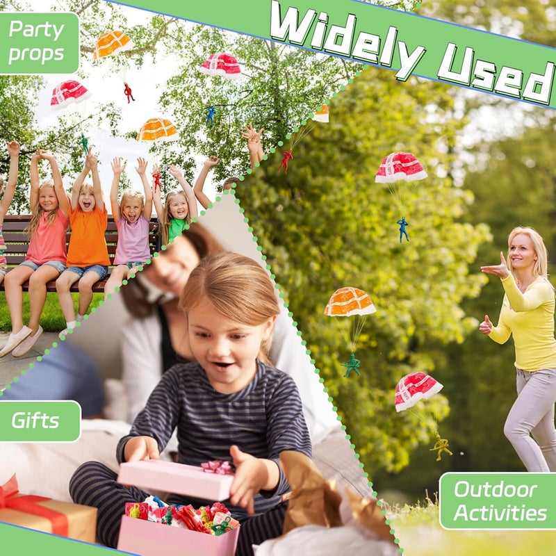OJYUDD 50 PCS Parachute ToyMini Paratroopers Army Parachute Flying Throwing Outside ToysTangle Free Throwing Toy Parachute for ToddlersParty Favors - Image 5