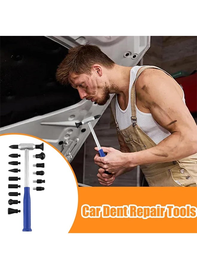 DUNISO 16-Piece Car Dent Remover，Auto Paintless Dent Repair Tools，Detachable Repair Hammer with 15 Interchangeable Heads，Sturdy and Durable，Used for Repairing Car Dents - Image 2