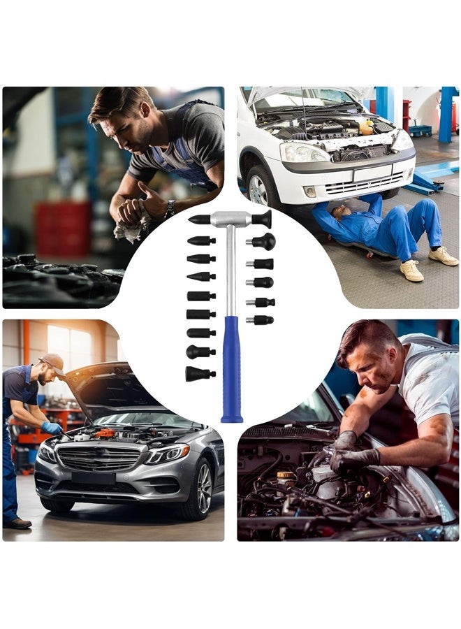 DUNISO 16-Piece Car Dent Remover，Auto Paintless Dent Repair Tools，Detachable Repair Hammer with 15 Interchangeable Heads，Sturdy and Durable，Used for Repairing Car Dents - Image 4