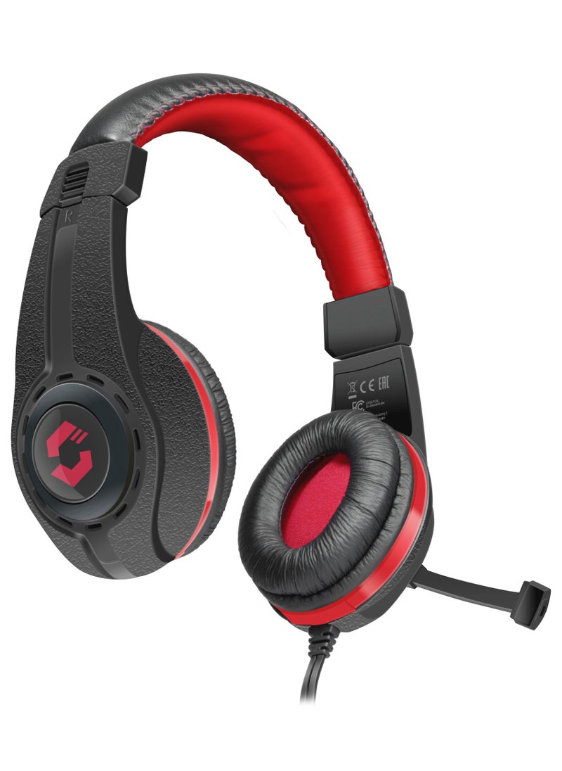 SPEEDLINK SpeedLink Legatos Stereo Gaming Headset with Microphone, Black and Red - SL-860000-BK  - Image 1