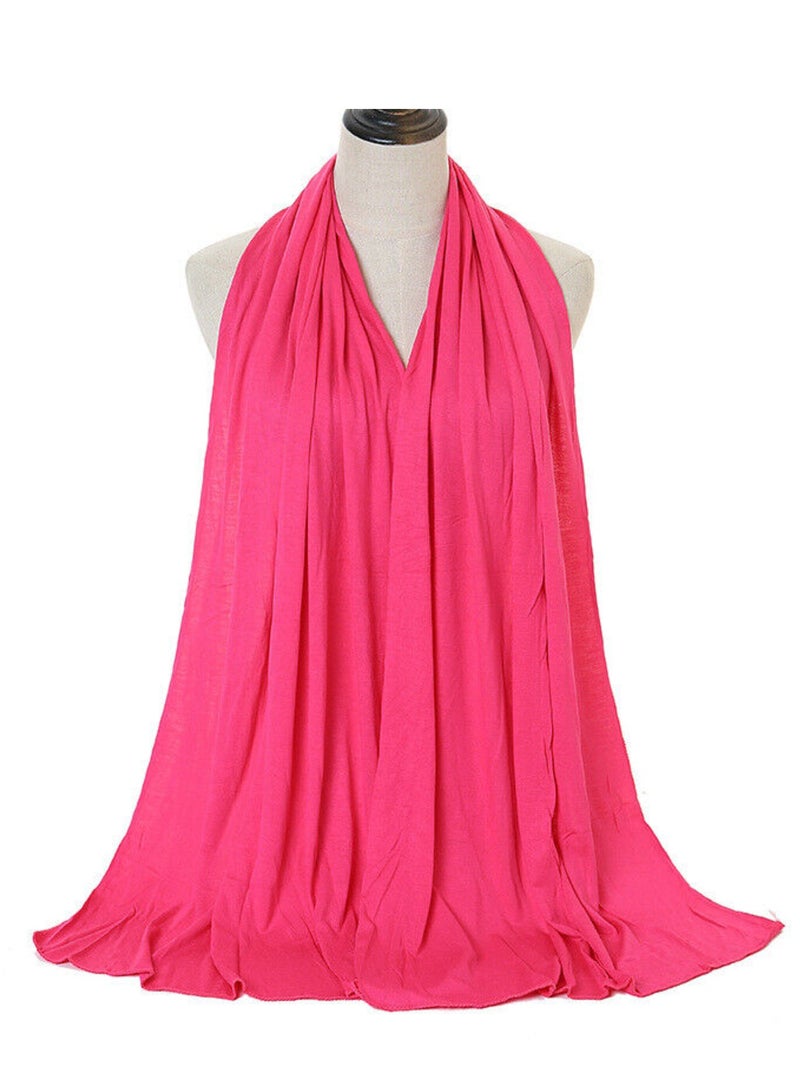 سكاي كشمير  شيلة حجاب فاخرة من قماش الجيرسيه القابل للتمدد – باللون الوردي الوردي