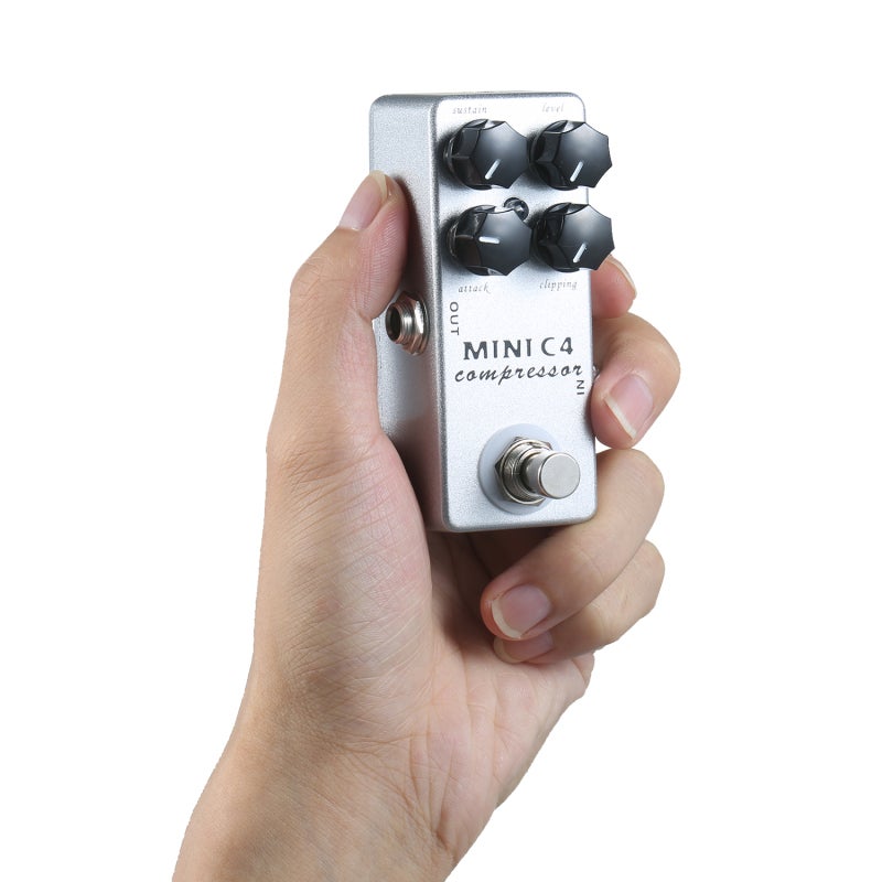 Mosky Audio Compressor: Silver Aluminium Alloy Shell - True Bypass Transparent Tone Compact Guitar Effect Pedal for Guitar Players & Music Producers - Image 4
