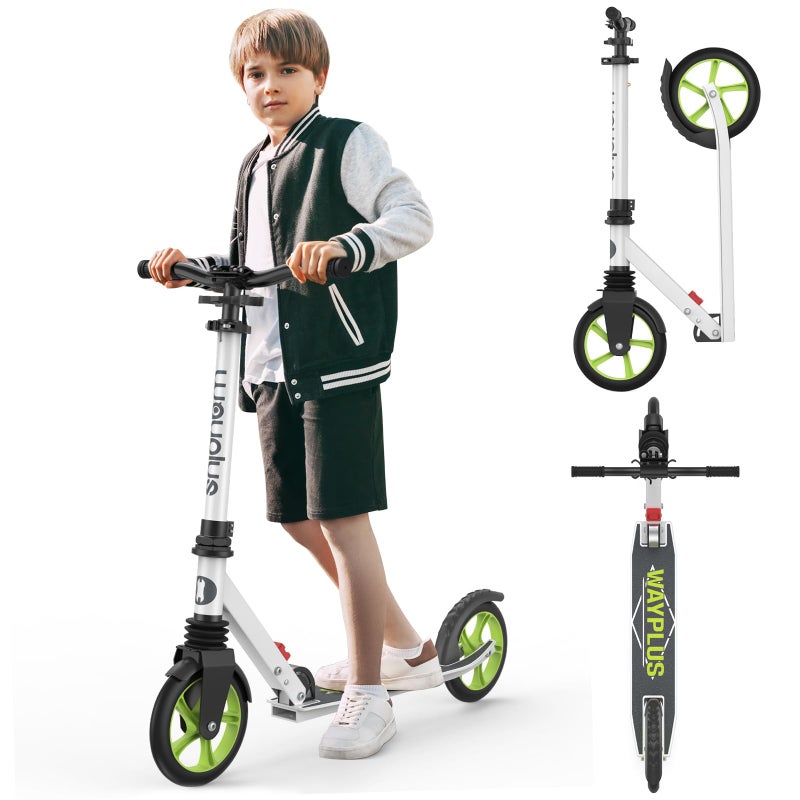 WAYPLUS Kick Scooter for Ages 6+,Kid, Teens & Adults. Max Load 240 LBS. Foldable, Lightweight, 8IN Big Wheels for Kids, Teen and Adults, 4 Adjustable Levels. Bearing ABEC9 - Image 1