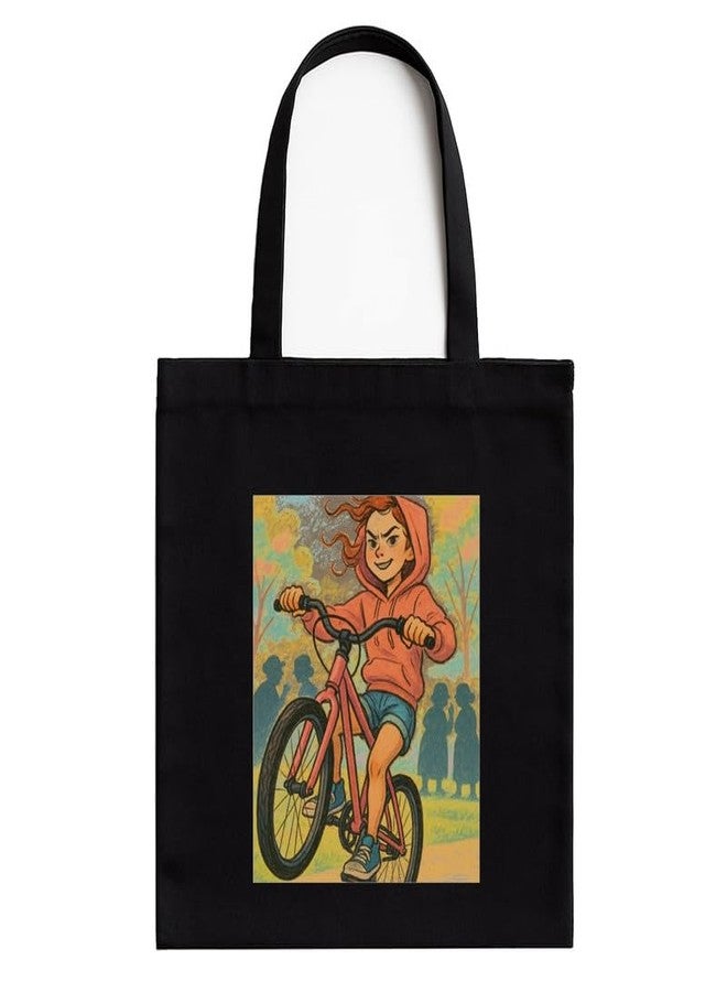 Megrok Playful Park Tote Bag for Women | Front A4 Size Printed Pocket | 16x14 Inch Whimsical Cotton Bag | Fun-Loving Women's Essential - Image 1