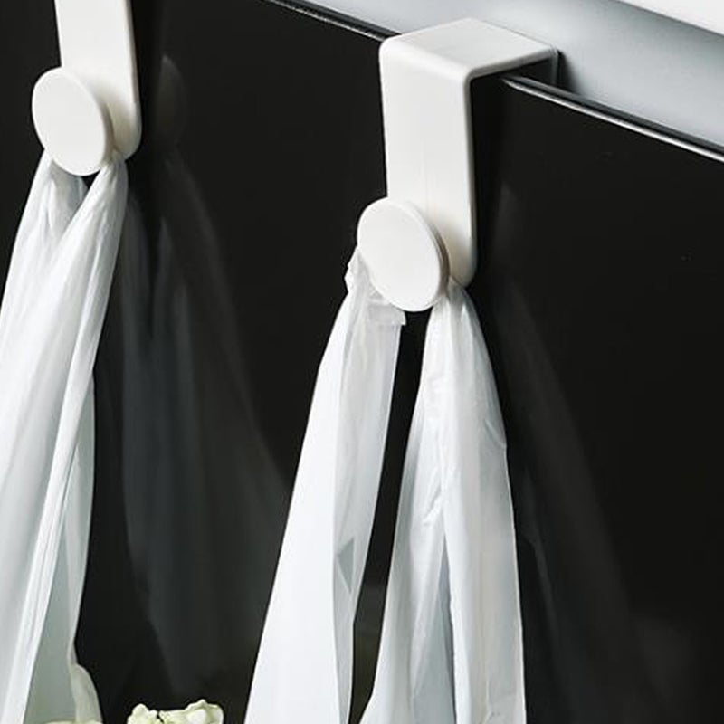 🏠 ٤ قطع علاقات خلف الباب بدون أثار لتعليق المفاتيح والحقائب والمعاطف وتخزين البقالة باللون الأبيض للمنزل وغرفة المعيشة - Image 3