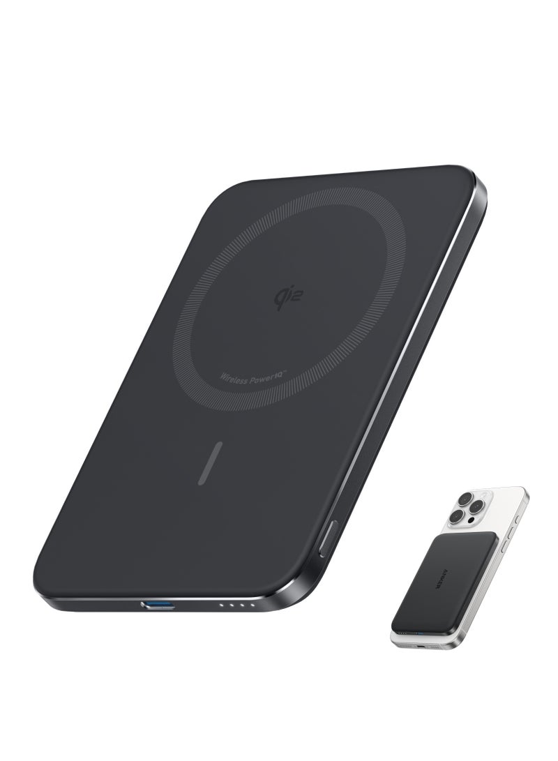 Anker Nano Power Bank, Ultra-Slim 5,000mAh Magnetic Battery Pack, Qi2 Certified 15W Max Ultra-Fast MagSafe-Compatible Portable Charger, Ergonomic Design, For iPhone 17/16/15/14/13 Only - Image 1