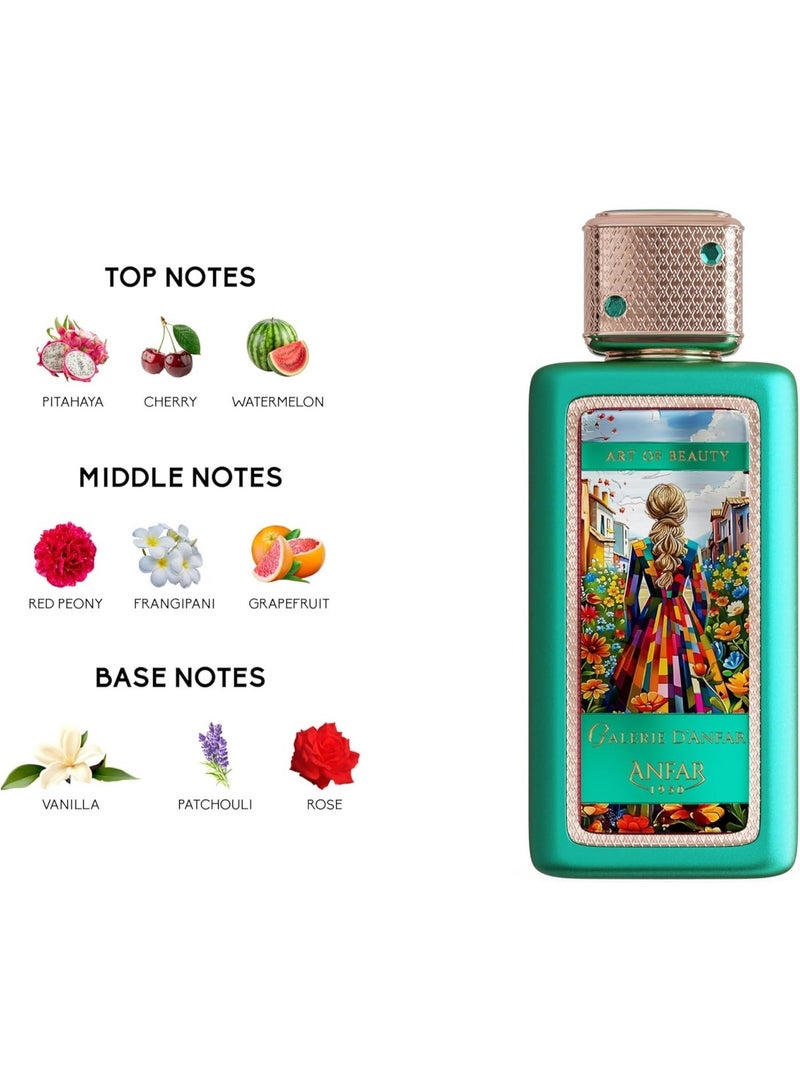 عنفر أنفار جاليري دانفار - بخاخ عطر آرت أوف بيوتي إكستريت دي بارفان للجنسين، 3.4 أونصة - Image 3