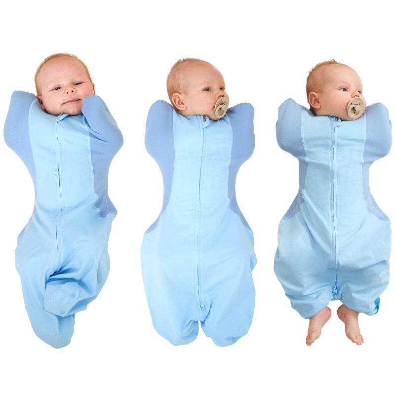 KIDIRA Swaddle for Newborns, Baby Swaddles 0-3 Months 5-13lb, Arms Up Swaddle 0-3 Months Newborn with Moisture-Wicking Fabric, Promotes Healthy Hip Development, 2-Way Zipper & Foot Buttons, 1Pack,Blue - Image 1