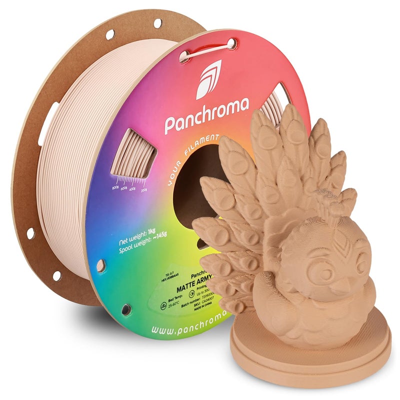 Polymaker Panchroma Matte PLA Filament, Army Beige 1.75mm 1kg 3D Printing Filament, Formerly Polyterra Matte, Fit Most FDM 3D Printers, 1kg Spool (2.2lbs) - Image 1