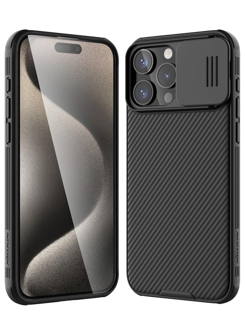 Nillkin Case Cover CamShield Pro  Case With Slide Camera For Iphone 15 Pro Max (Black) - Image 1