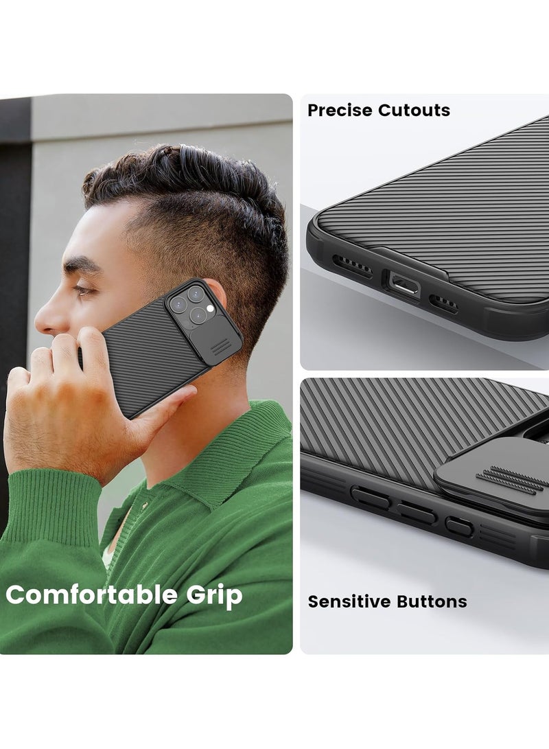 Nillkin Case Cover CamShield Pro  Case With Slide Camera For Iphone 15 Pro Max (Black) - Image 4