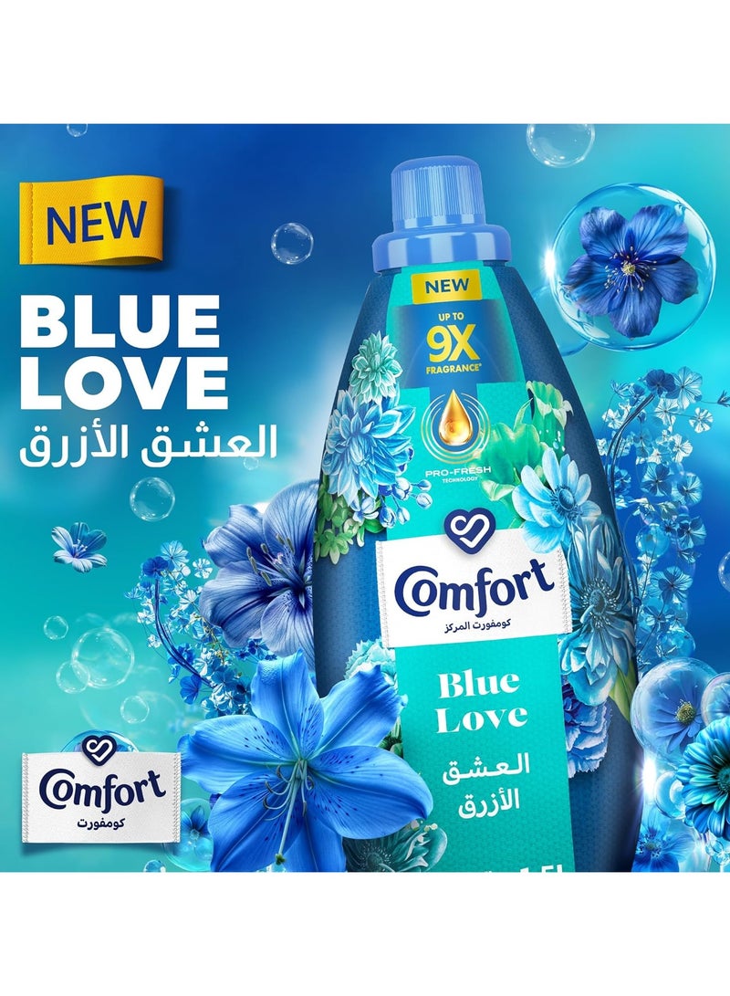 كمفورت منعم الأقمشة المركز برائحة الحب الأزرق 1.5 لتر عبوة من قطعتين - Image 2