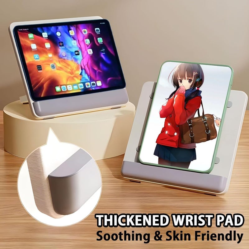 KASTWAVE Wooden Laptop Tablet Stand, Adjustable Height, Portable Foldable Design, Ergonomic Computer Holder for Desk, Drawing, Writing, Phone, Non-Slip Base, Cooling Vent, Multi-Angle Height - Image 5