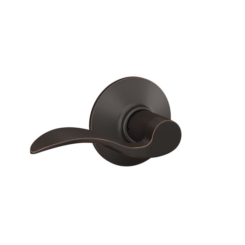 Schlage F10 V ACC 716 Accent Door Lever Hall Closet Passage Lock Aged Bronze