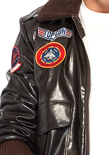 Leg Avenue Mens Licensed Top Gun Bomber Jacket, SMALL, Brown - Image 3