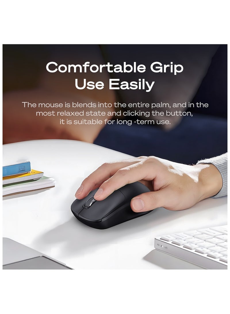 إم بلو ماوس لاسلكي ثنائي الوضع، بلوتوث وUSB 2.4 جيجاهرتز، قابل لإعادة الشحن، نقرة صامتة، تصميم مريح لأجهزة الكمبيوتر المحمولة/الكمبيوتر الشخصي، M205 - Image 4