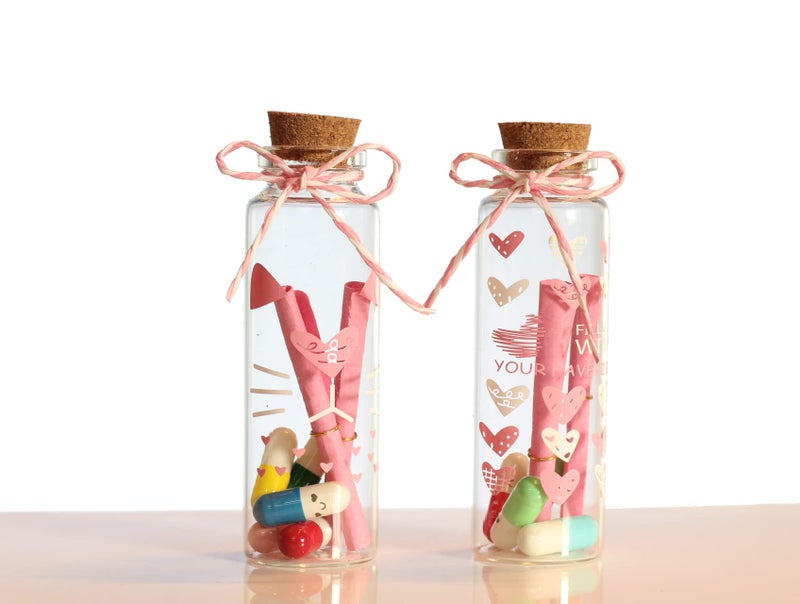 AtneP Valentine Gifts - Tree Design Little Message Bottle 4cm Tall - Birthday Anniversary Valentine Gift for Girlfriend / Boyfriend - (Qty 1) - Image 2