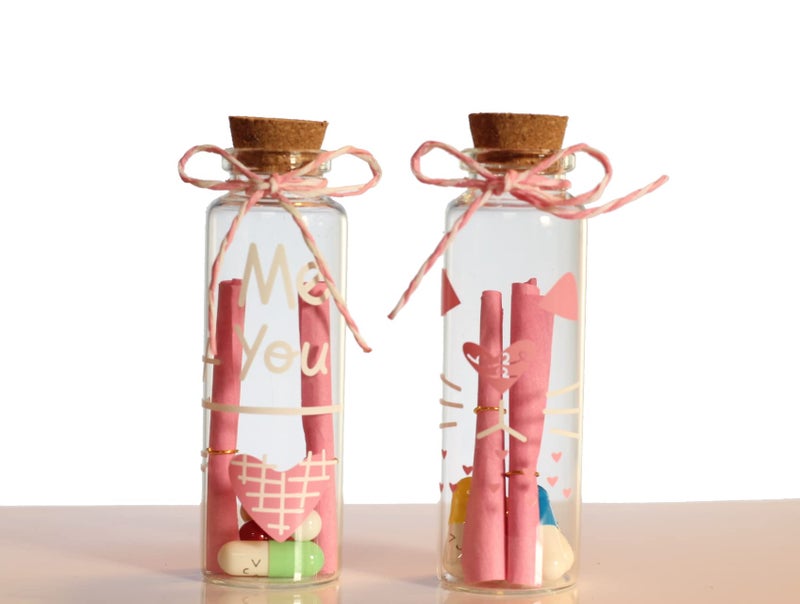 AtneP Valentine Gifts - Tree Design Little Message Bottle 4cm Tall - Birthday Anniversary Valentine Gift for Girlfriend / Boyfriend - (Qty 1) - Image 4