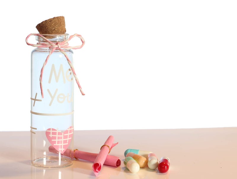 AtneP Valentine Gifts - Tree Design Little Message Bottle 4cm Tall - Birthday Anniversary Valentine Gift for Girlfriend / Boyfriend - (Qty 1) - Image 1