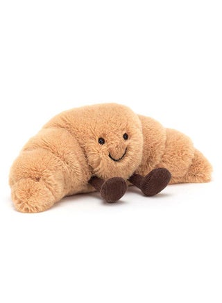 Amuseables Croissant – Soft Plush Croissant with Smiley Face & Corduroy Legs – 32cm Food Plush for Kids, Décor & Collectors - view 2