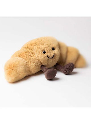 Amuseables Croissant – Soft Plush Croissant with Smiley Face & Corduroy Legs – 32cm Food Plush for Kids, Décor & Collectors - view 3