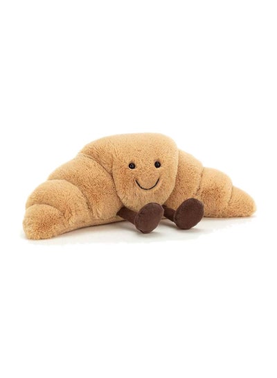 Jellycat Amuseables Croissant – Soft Plush Croissant with Smiley Face & Corduroy Legs – 32cm Food Plush for Kids, Décor & Collectors