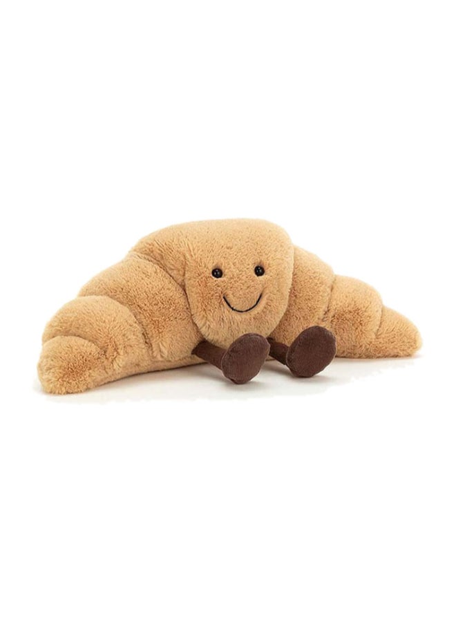 Jellycat Amuseables Croissant – Soft Plush Croissant with Smiley Face & Corduroy Legs – 32cm Food Plush for Kids, Décor & Collectors - Image 1