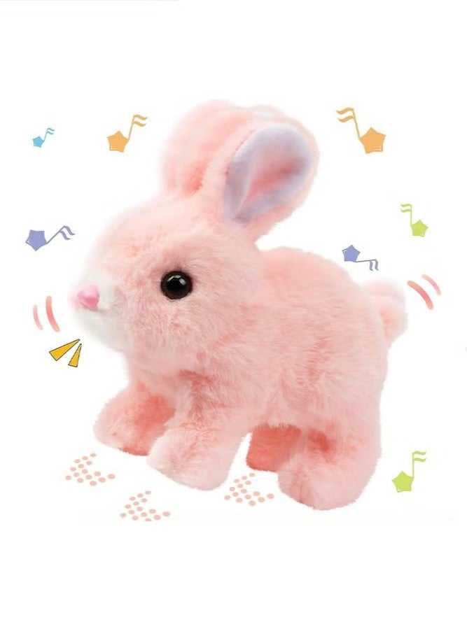 OMEVE Interactive Electronic Pet, Hopping Rabbit Plush Toy, Animated Walking, Twitching Nose & Ears, Toddler Gift, Birthday Present - Image 1