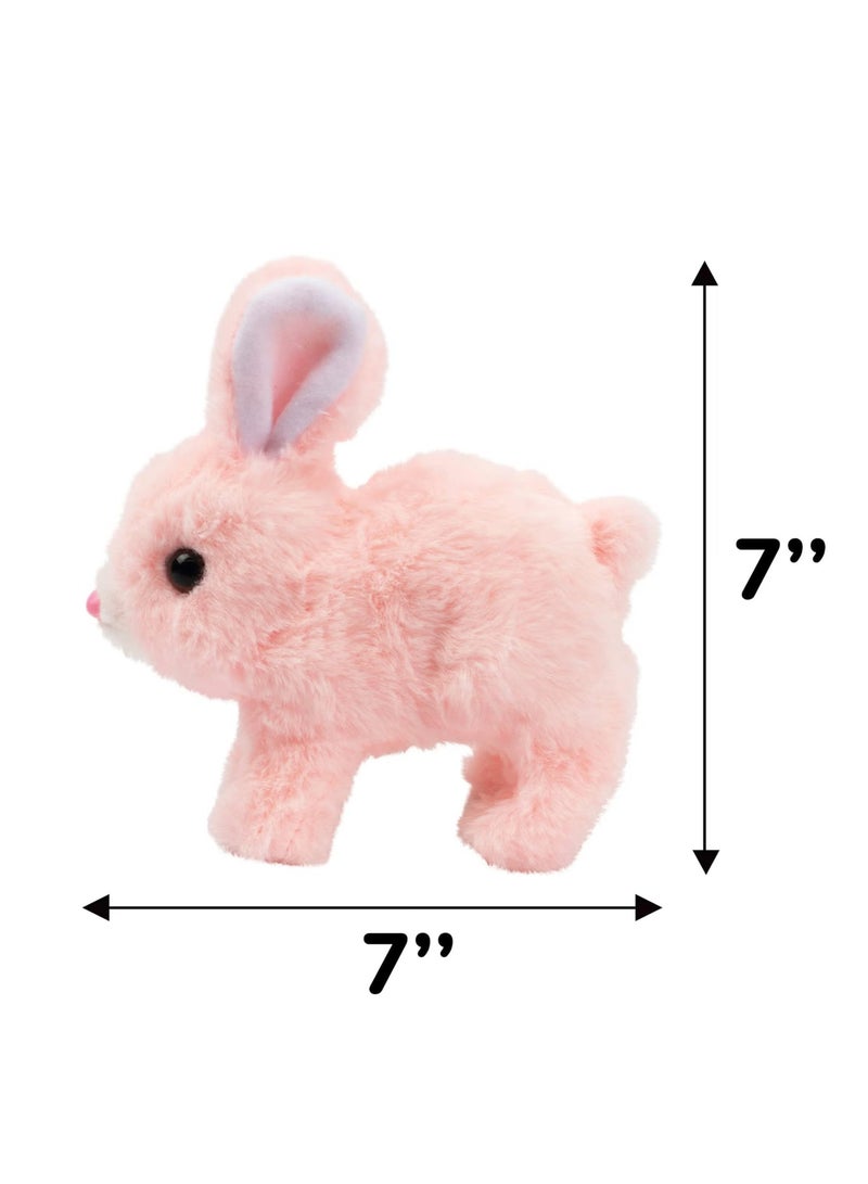 OMEVE Interactive Electronic Pet, Hopping Rabbit Plush Toy, Animated Walking, Twitching Nose & Ears, Toddler Gift, Birthday Present - Image 2