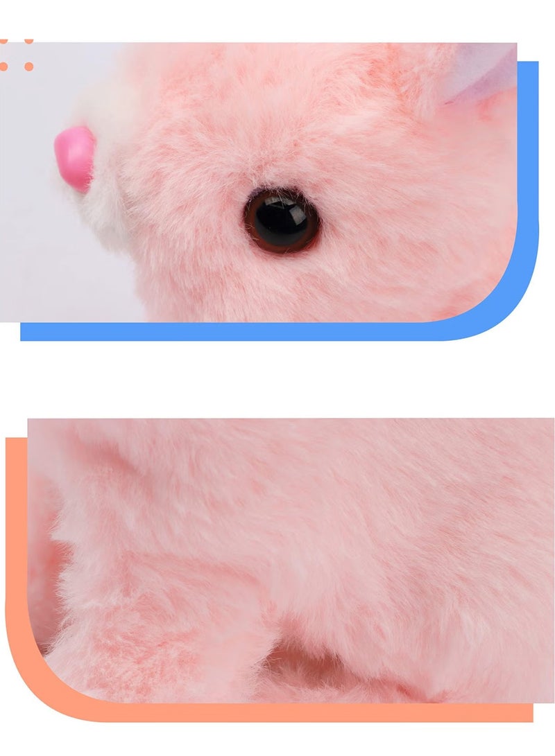 OMEVE Interactive Electronic Pet, Hopping Rabbit Plush Toy, Animated Walking, Twitching Nose & Ears, Toddler Gift, Birthday Present - Image 3