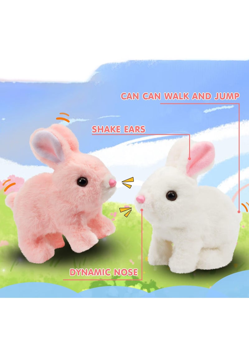 OMEVE Interactive Electronic Pet, Hopping Rabbit Plush Toy, Animated Walking, Twitching Nose & Ears, Toddler Gift, Birthday Present - Image 5