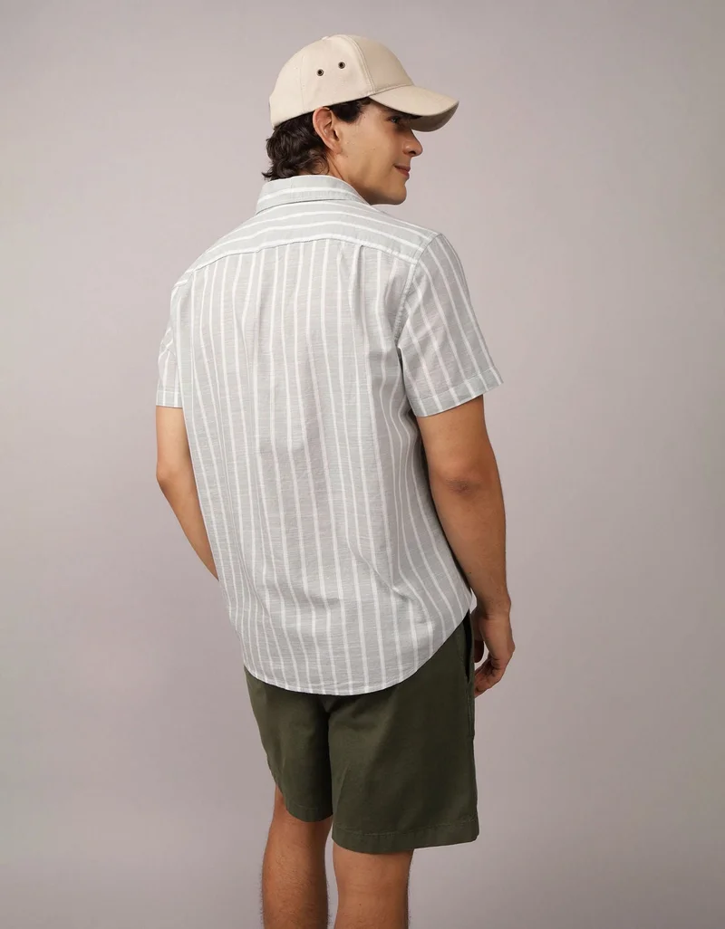 American Eagle AE Poolside Plaid Button-Up Shirt