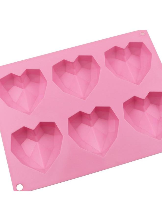 yongsheng 2PCS Diamond Heart Silicone Cake Chocolate Mold Silicone Baking Pan Mold for DIY Cake Dessert 3D Diamond Love Heart Shaped Mould  - Image 3