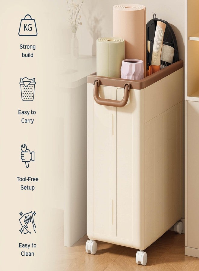 Homestrap Heavy-Duty Rolling Basket | Foldable Storage Basket with Wheels | Large Plastic Laundry Bin with Handles | Multipurpose Storage Organizer for Toys, Clothes, Sports, Yoga mats & More - Image 4