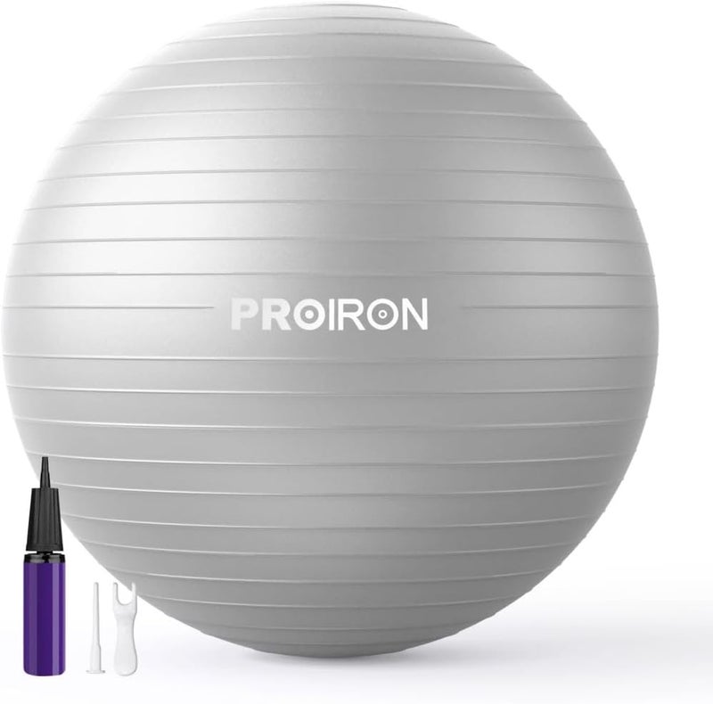 PROIRON Exercise Ball Anti-Burst Yoga Ball Chair with Quick Pump Slip Resistant Gym Ball Supports 500KG Balance Ball for Pilates Yoga Birthing Pregnancy Stability Gym Workout Training - Image 1
