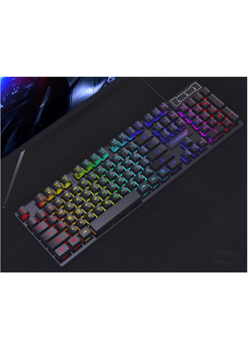 لوحة مفاتيح سلكية مع إضاءة RGB قابلة للتعديل، مقاومة للماء والغبار، إضاءة قابلة للتحكم، مناسبة للمكتب والألعاب والرياضات الإلكترونية - Image 2