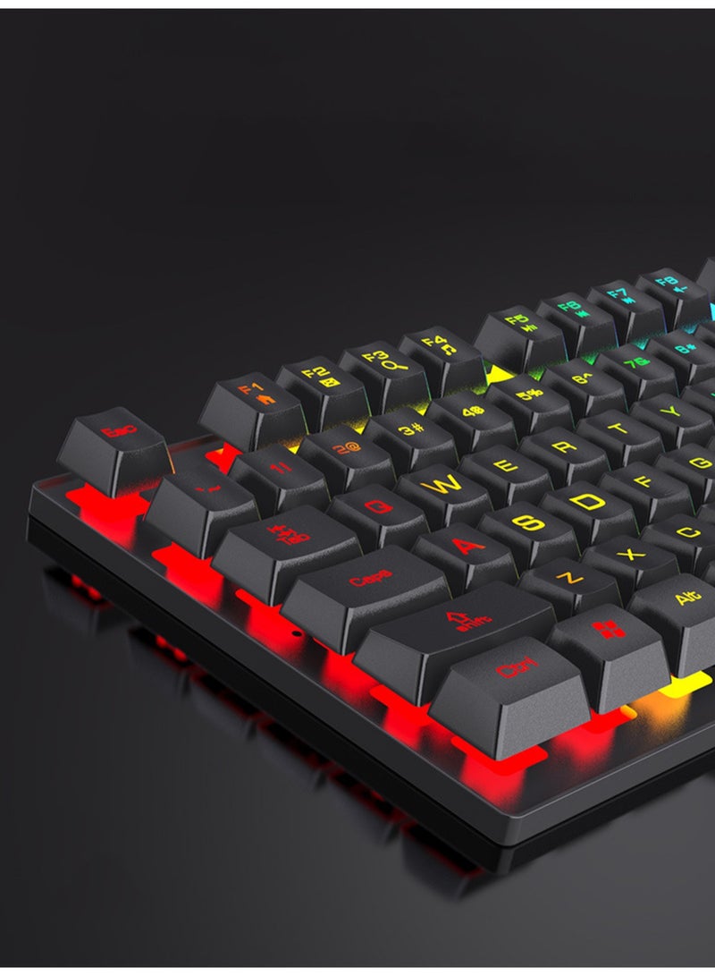 لوحة مفاتيح سلكية مع إضاءة RGB قابلة للتعديل، مقاومة للماء والغبار، إضاءة قابلة للتحكم، مناسبة للمكتب والألعاب والرياضات الإلكترونية - Image 4