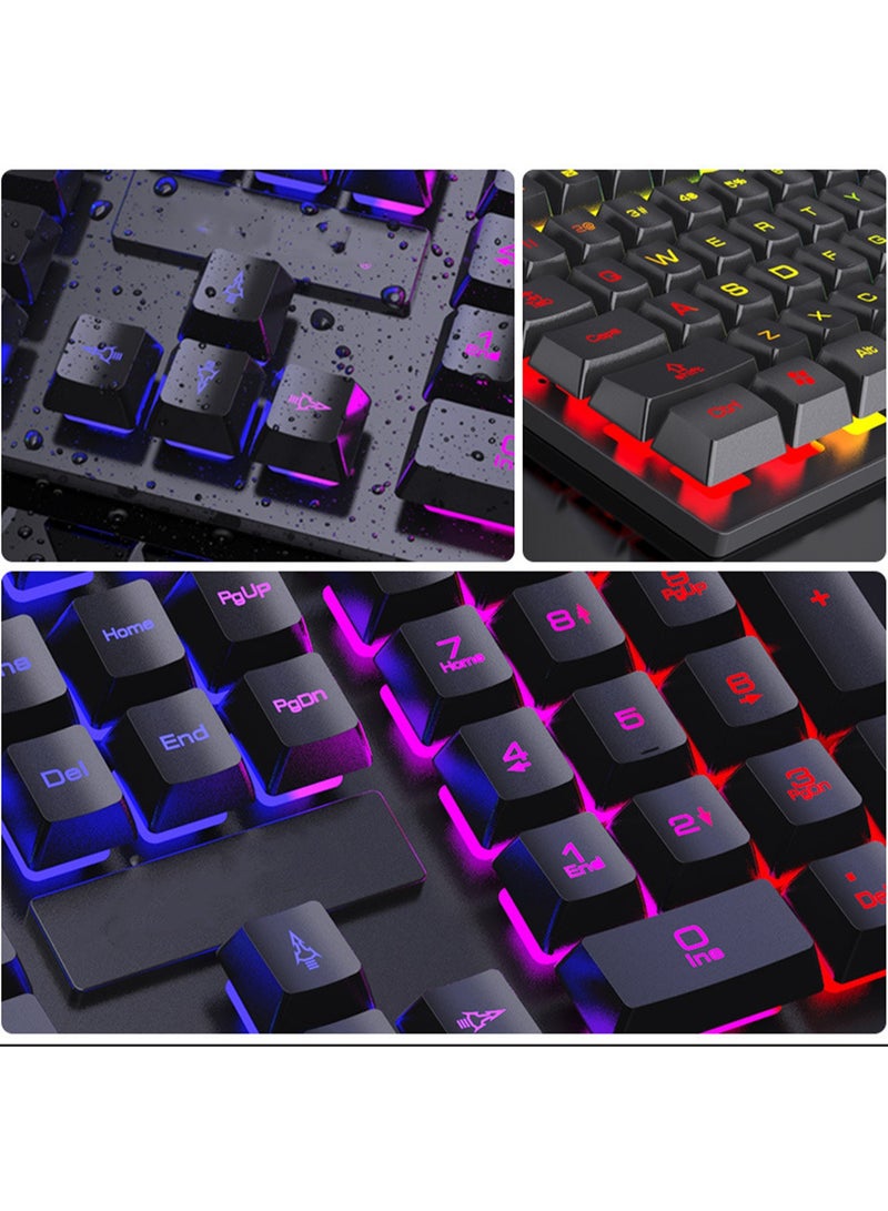 لوحة مفاتيح سلكية مع إضاءة RGB قابلة للتعديل، مقاومة للماء والغبار، إضاءة قابلة للتحكم، مناسبة للمكتب والألعاب والرياضات الإلكترونية - Image 3