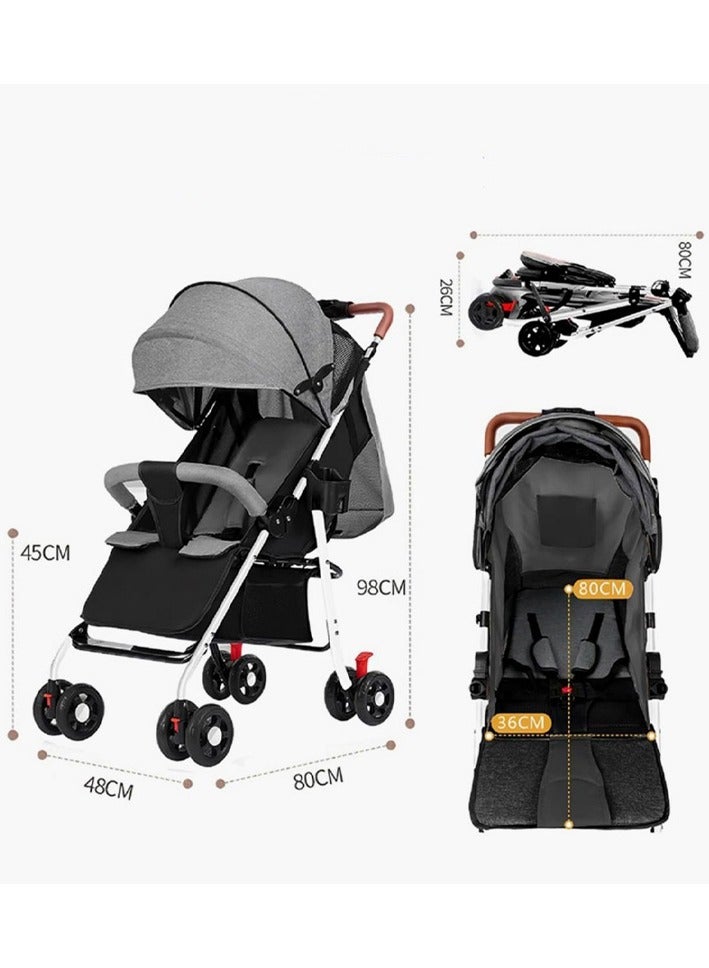 Baby Stroller, Lightweight & Compact Travel Stroller, Ultra-Compact Fold & Airplane Ready, Near Flat Recline Seat, Newborn Infant to Toddler  - Image 5