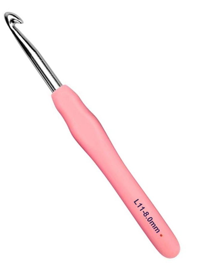 Mdoker Extra Long Crochet Hooks,Large Size L/11(8.0mm) Crochet Needles,Ergonomic Grip Soft Handles for Handmade DIY Crocheting,Perfect for Arthritic Hands - Image 1