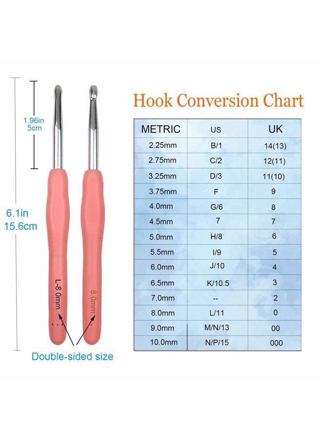 Mdoker Extra Long Crochet Hooks,Large Size L/11(8.0mm) Crochet Needles,Ergonomic Grip Soft Handles for Handmade DIY Crocheting,Perfect for Arthritic Hands - Image 4