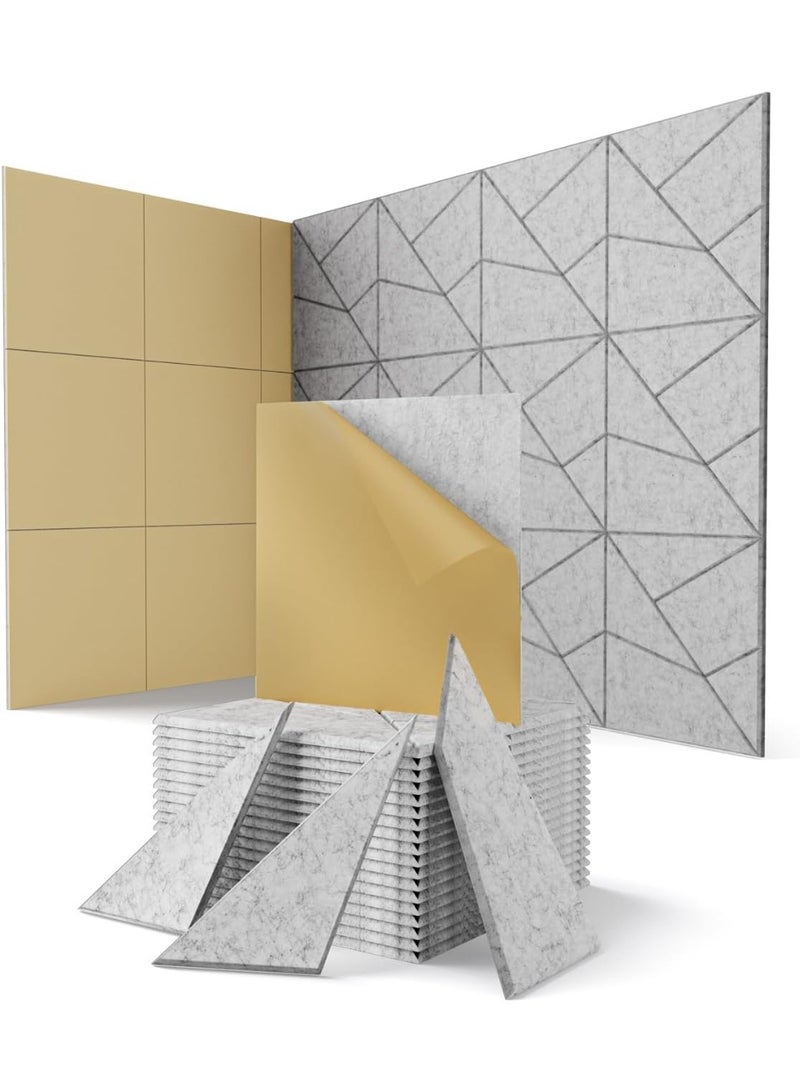 INSIJAM 12 Pack Acoustic Wall Panels with Self-Adhesive 30CM x 30CM Sound Proof Foam Panels  Decorative Soundproof Wall Panels Sound Proof Absorbing Tiles for Office Recording Studio Game Room Pared - Image 1