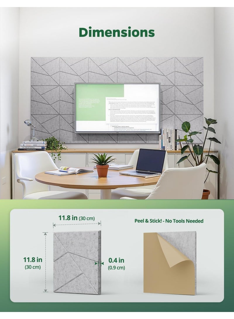 INSIJAM 12 Pack Acoustic Wall Panels with Self-Adhesive 30CM x 30CM Sound Proof Foam Panels  Decorative Soundproof Wall Panels Sound Proof Absorbing Tiles for Office Recording Studio Game Room Pared - Image 5