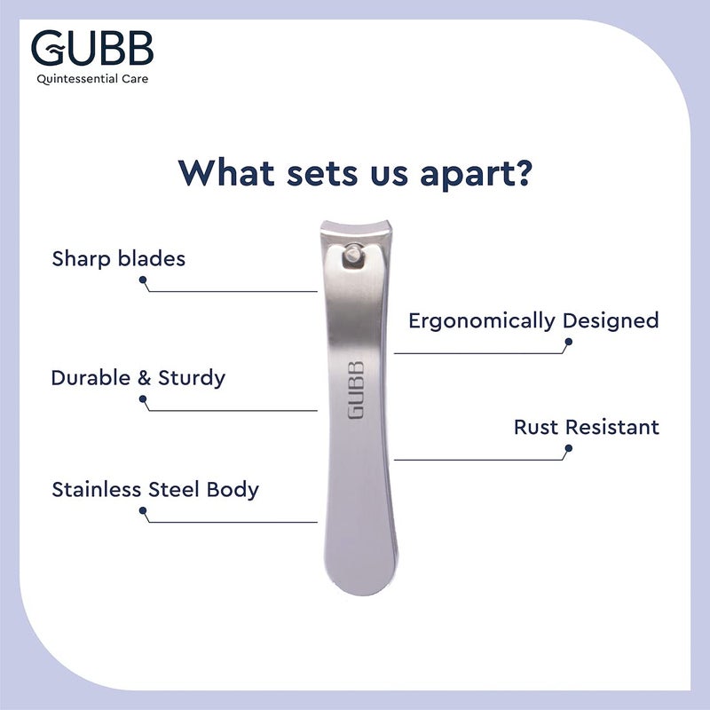 GUBB مقص أظافر GUBB المنحني للرجال والنساء | قاطع أظافر من الفولاذ المقاوم للصدأ يناسب الأظافر بسهولة | مصمم للنساء والرجال | شفرات حادة | مصنوع من الفولاذ المقاوم للصدأ | لأظافر مرتبة جيدًا - Image 5