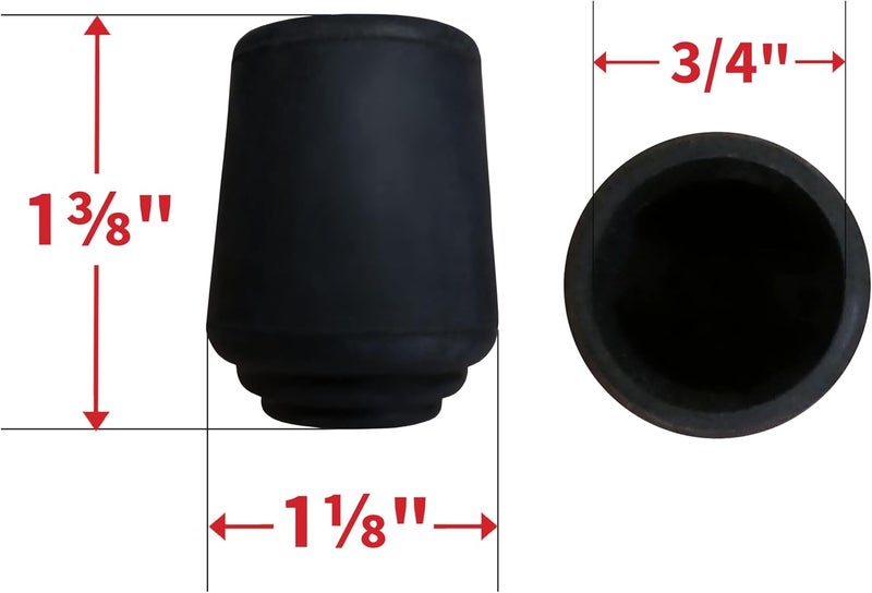 SoftTouch Rubber Leg Tips - 4 Count, 3/4 Inch, Black - Image 5