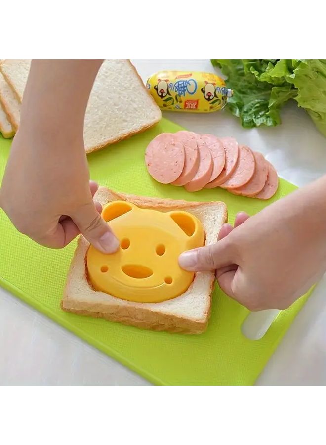 1pc Cartoon Bear Sandwich Cutter And Sealer Non Stick Cookie Candy Mold Biscuit Chocolate Cutter Breakfast Making Mold Baking Tool Kitchen Gadget Home Accessory - Image 1
