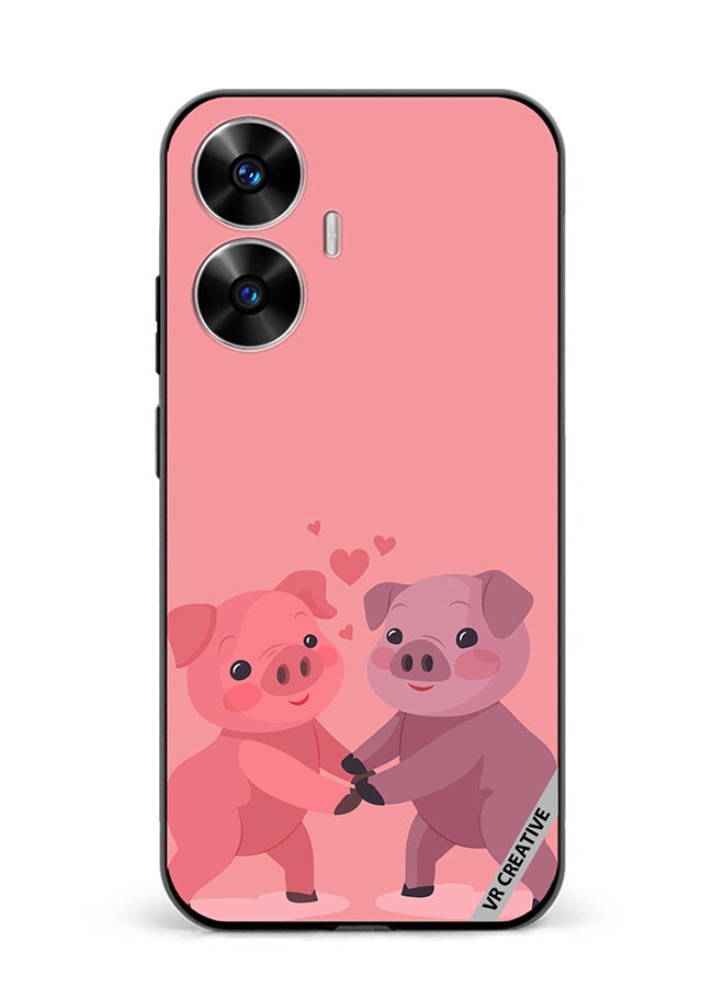 VR CREATIVE Protective Case Cover For Realme C55 Love Pig Design Multicolour - Image 1