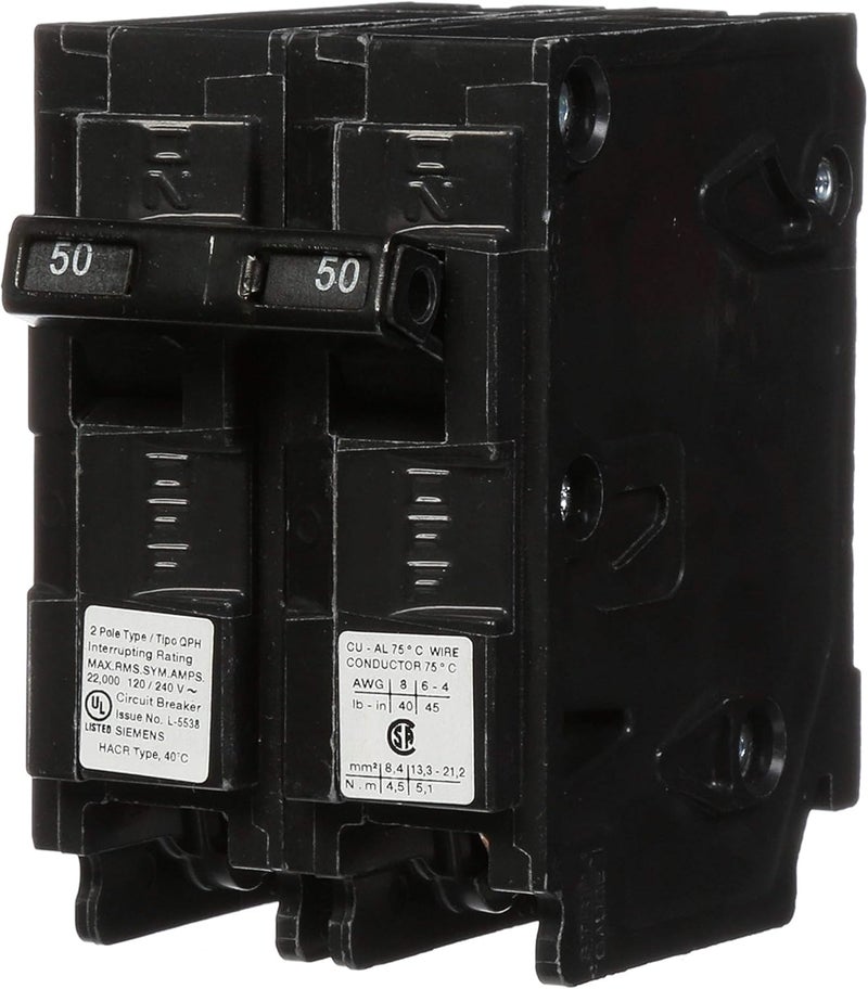 SIEMENS SIEMENS Q250H 50Amp Double Pole 22kA Type QPH Circuit Breaker 240 Volts  - Image 1