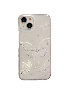 Simple iPhone 11 series transparent hollow silicone frosted material butterfly phone case, specially designed for women and girls